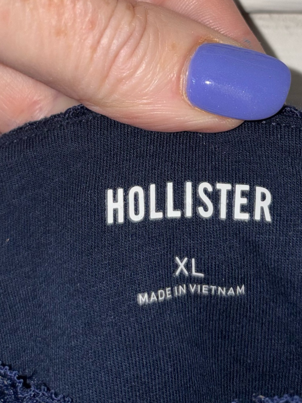 Hollister Lace Cami Top XL Navy Blue Y2K Coquette Ribbon Bow Tank - Picture 3 of 4